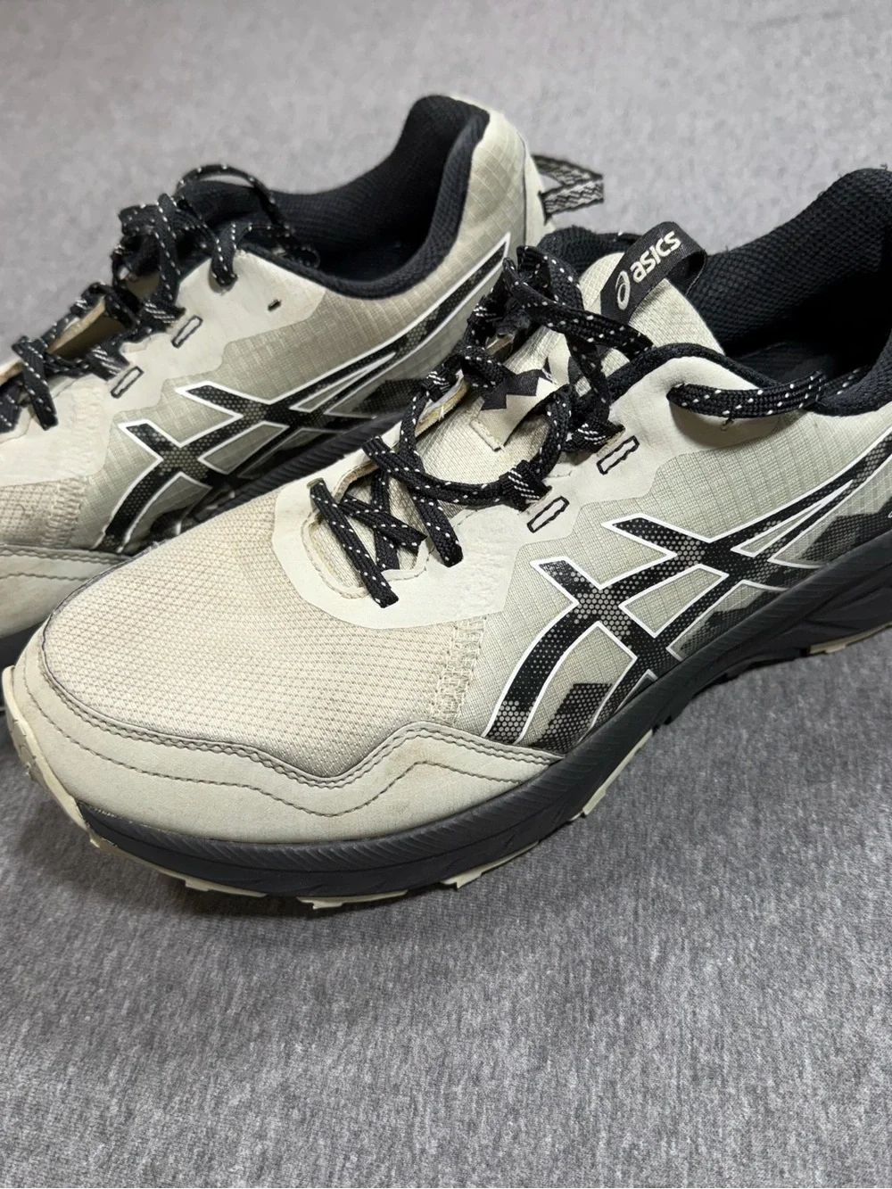 Asics Gel Venture 10 Trail Running Shoes Mens Sz 9.5 White Sage Black 1011B967
